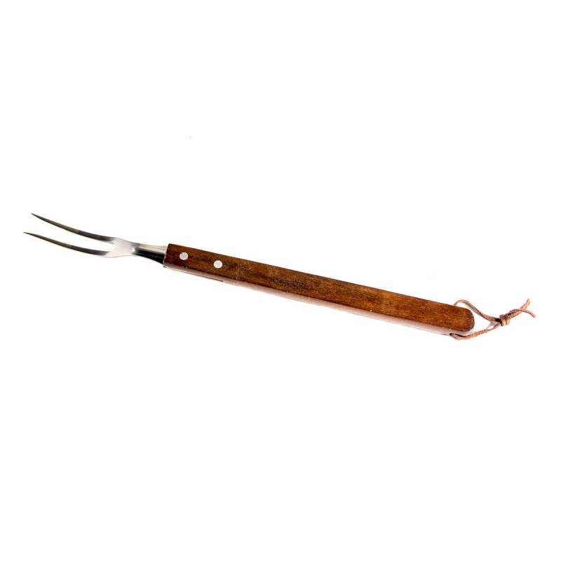 Tenedor Para Parrilla Mango Madera 40Cm