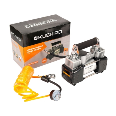 Compresor Doble Cilindro Portatil 12Volts - 150Psi Potencia