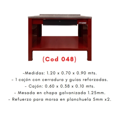 Banco De Trabajo Con 1 Cajon (120 X 070)