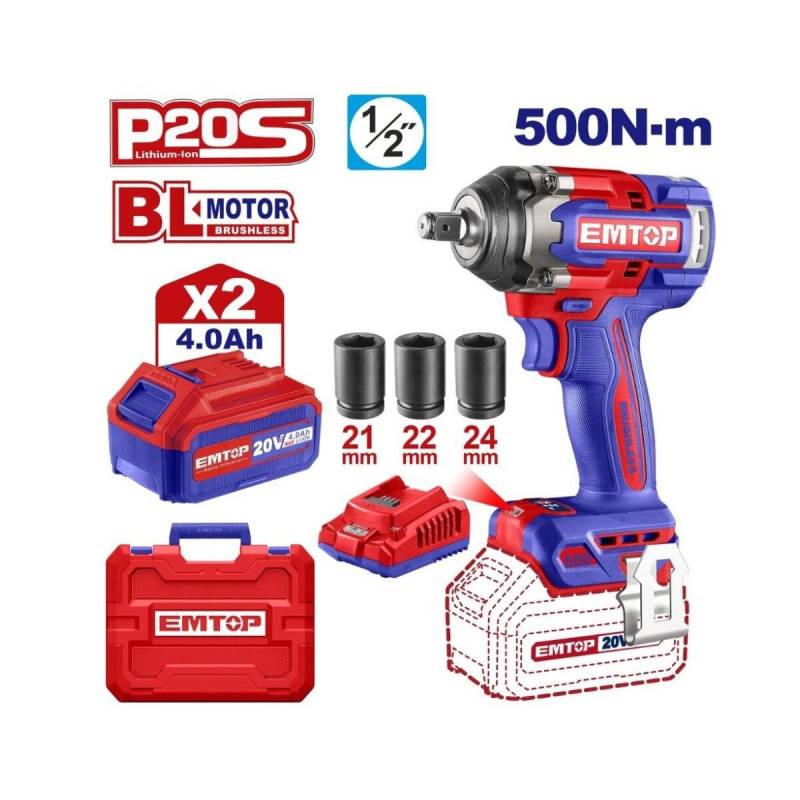 Pistola De Impacto A Bateria 50 Kilos Emtop