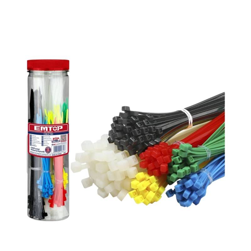 Set De 200 Precintos Universales De Colores + Tubo