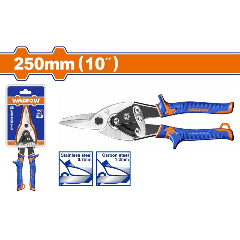 Tijera De Aviacion Corta Chapa Recta 25Cm
