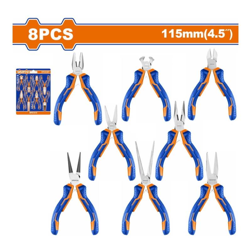 Set De 8 Mini Pinzas Y Alicates 11Cm Wadfow