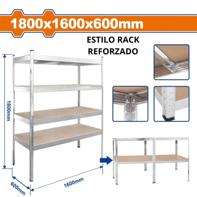 Rack De Chapa 4 Estantes 500 Kilos 1.8 Metros