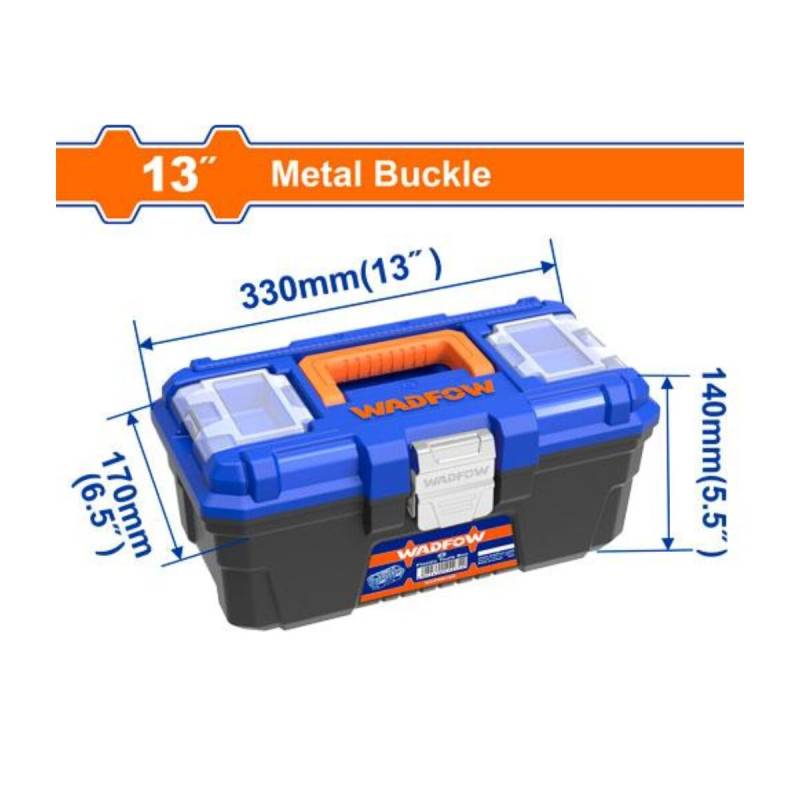 Caja De Herramientas Reforzada De 13 Con Broches Metalicos Wadfow