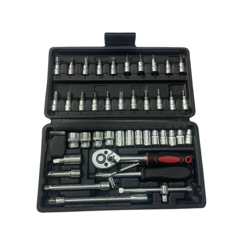 Caja De Tubos 46 Piezas Encastre De 1/4