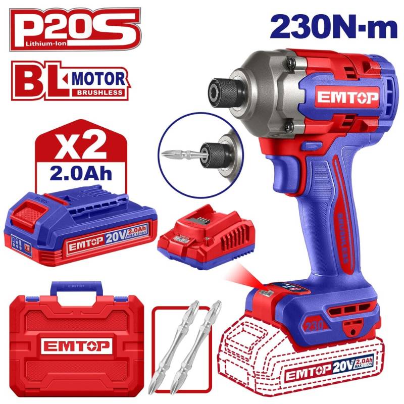 Atornillador De Impacto Para Puntas 1/4 Emtop