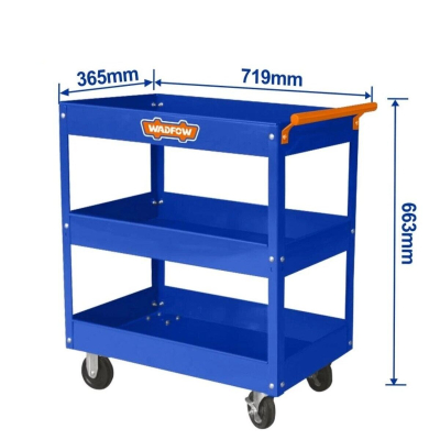 Mesa Rodante 3 Estantes Super Reforzada Azul