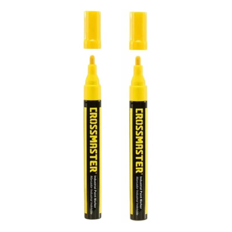 Set De 2 Fibron Marcador Amarillo Para Motores Y Metales