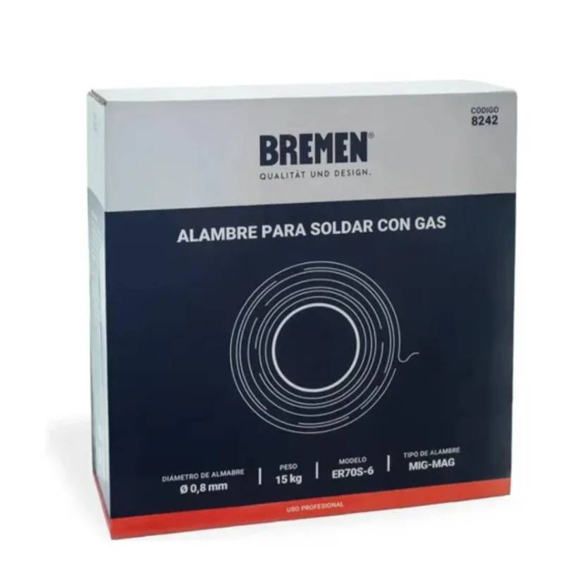 Rollo De Alambre Para Soldar Con Gas 0.8Mm X15Kg