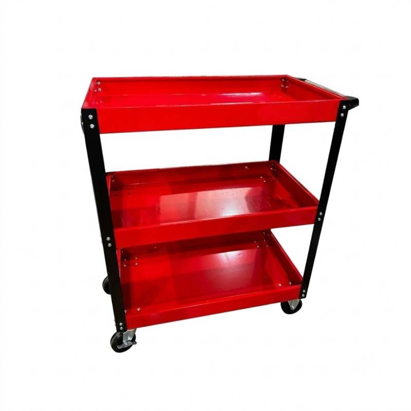 Mesa Rodante De 3 Estantes Roja