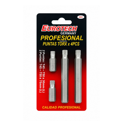 Juego De 4 Puntas Torx T45 Y T50 Corta Y Larga
