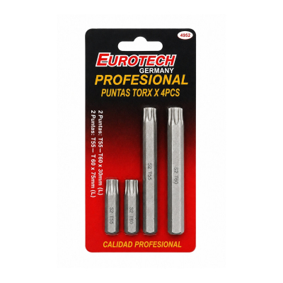 Juego De 4 Puntas Torx T55 Y T60 Corta Y Larga