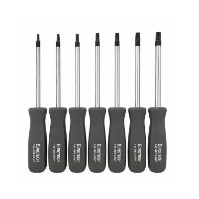 Juego Destornilladores Torx Tamper Con Guia Eurotech