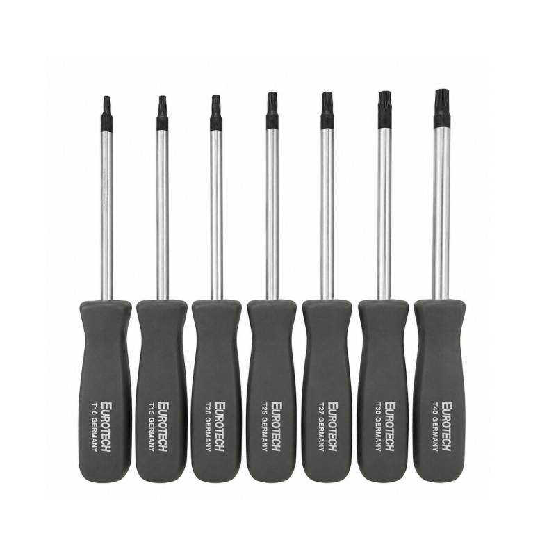 Juego Destornilladores Torx Tamper Con Guia Eurotech