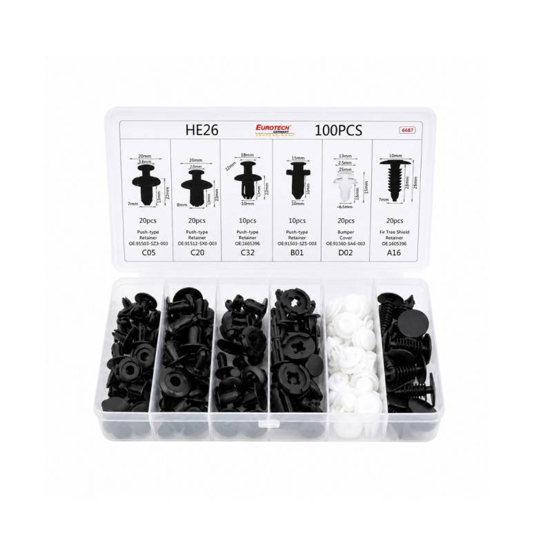 Kit De 100 Clips Para Paneles Con Destapizador Y Estuche