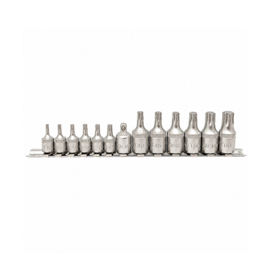 Kit De Puntas Torx Con Encastre 1/4 Y 3/8 - 14 Piezas