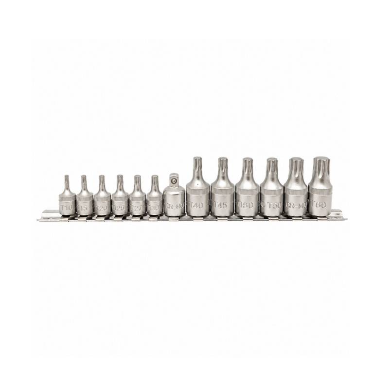 Kit De Puntas Torx Con Encastre 1/4 Y 3/8 - 14 Piezas