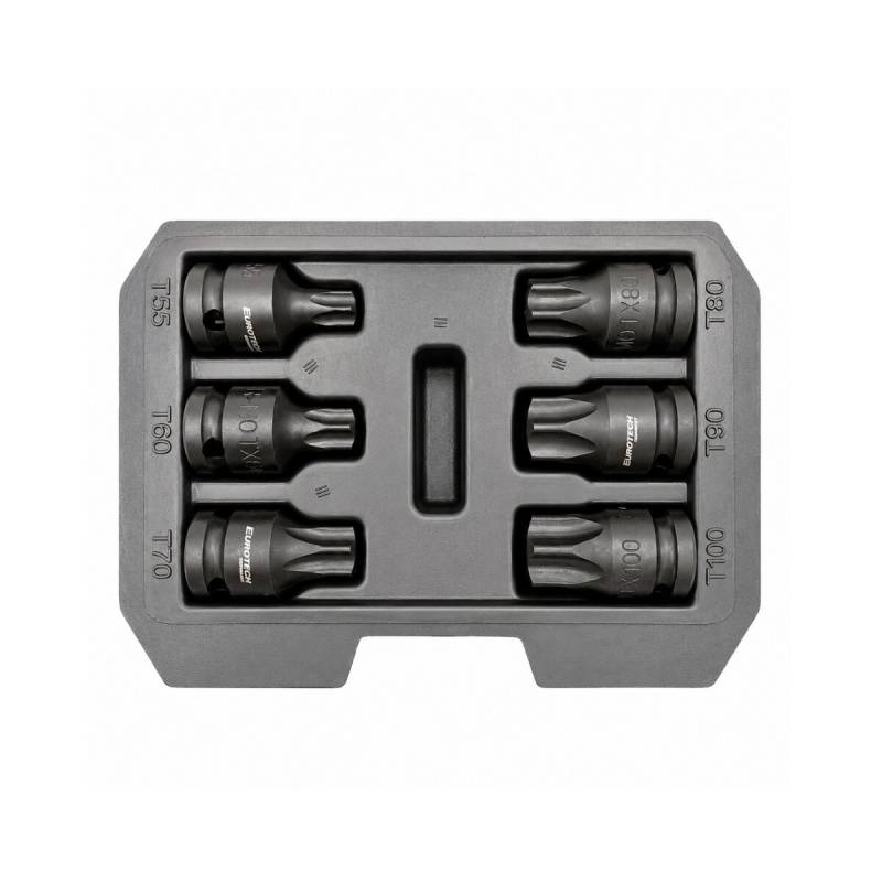 Set De 6 Puntas Torx Con Guia T55 A T100 Tamper