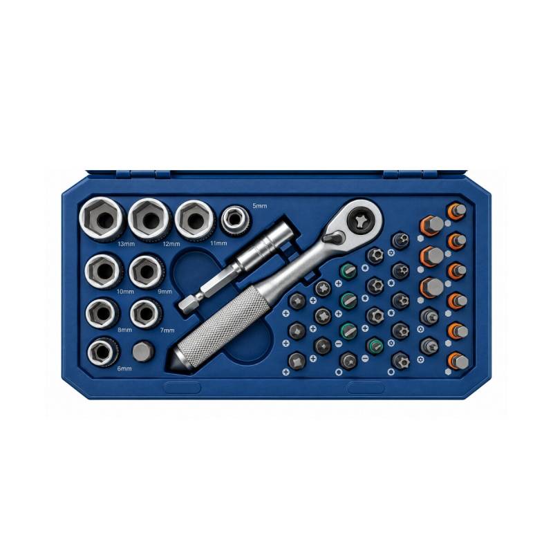 Caja De Tubos Encastre 1/4 Portatil Magnetica 42 Piezas