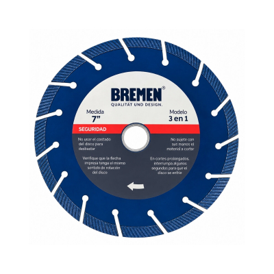 Disco De Corte 3 En 1 Bremen Apto Todos Los Materiales 7'