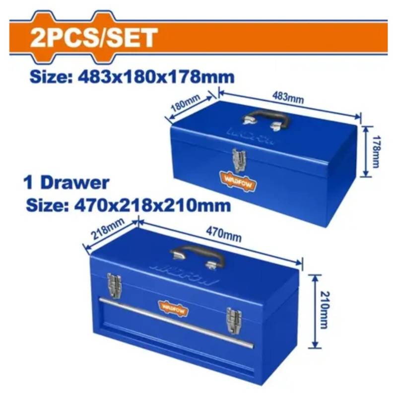 Set De 2 Cajas De Herramientas Metalicas Wadfow