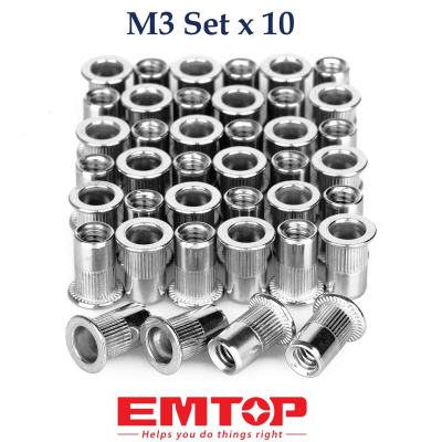 Set De 10 Remaches Roscados Tipo Tuerca 3Mm