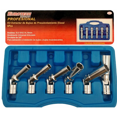Set De 6 Tubos Especiales Para Sacar Bujias Precalentamiento
