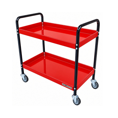 Mesa Rodante 2 Bandejas Con Ruedas Reforzadas Roja