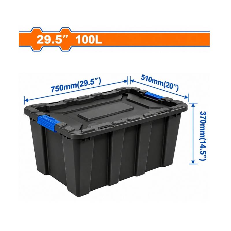 Baul Organizador De Plastico 100 Litros Con Tapa