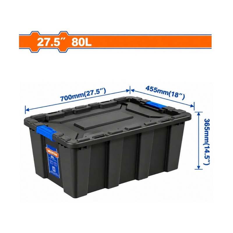 Baul Organizador De Plastico 80 Litros Con Tapa