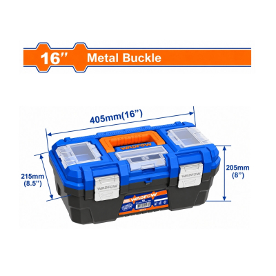 Caja De Herramientas Reforzada De 16' Con Broches Metalicos Wadfow
