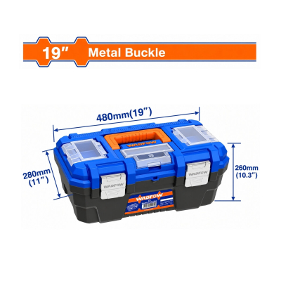 Caja De Herramientas Reforzada De 19' Con Broches Metalicos Wadfow