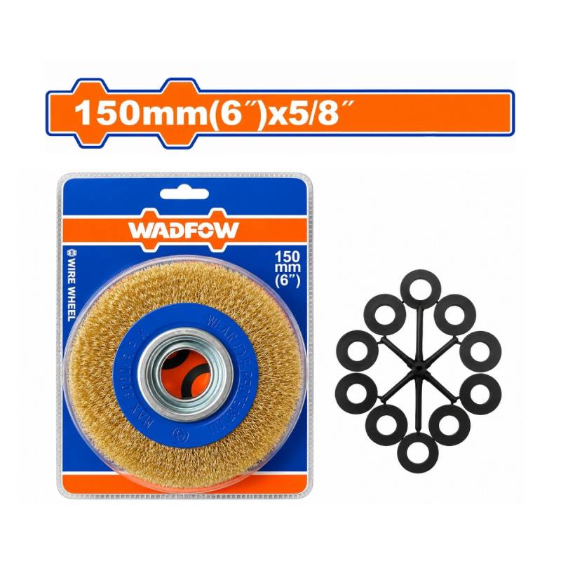 Cepillo Amoladora Banco Rizado + Adaptadores 150Mm (6 Pulgadas)