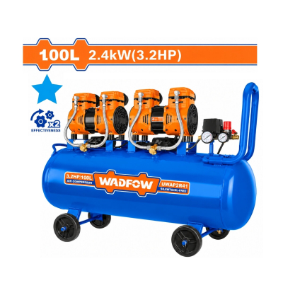 Compresor De Aire 100 Litros Sin Aceite Silencioso 3.2Hp