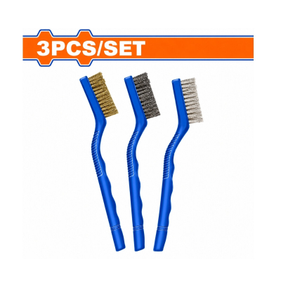 Juego De 3 Cepillos De Mano Plastico Bronce Metal Tipo Dientes