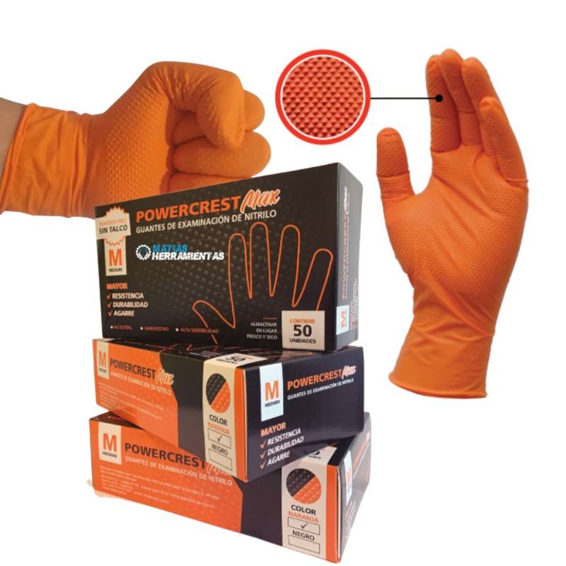 Caja De Guantes De Nitrilo Con Textura Talle M
