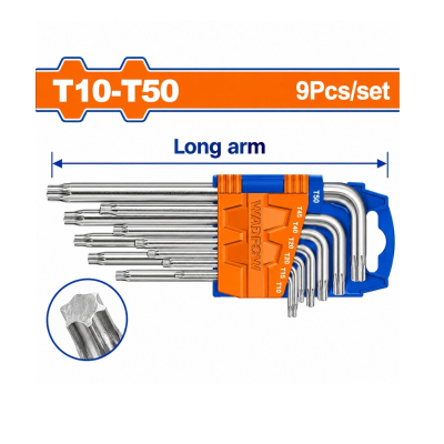 Juego De Llaves Torx Largas 'L' De T10 A T50 Tamper Con Agujero Wadfow