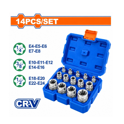 Juego De Tubos Torx Hembra 14 Piezas Completa