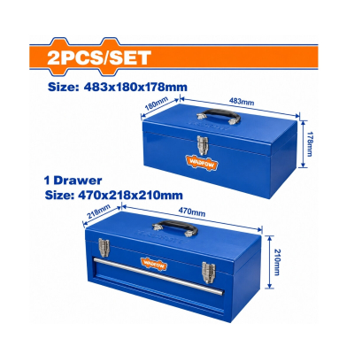 Set De 2 Cajas De Herramientas Metalicas Wadfow