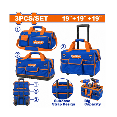 Set De 3 Bolsos De Herramientas Con Carro